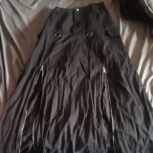 Hot Topic Social Collision Black Maxi Skirt with Zippers